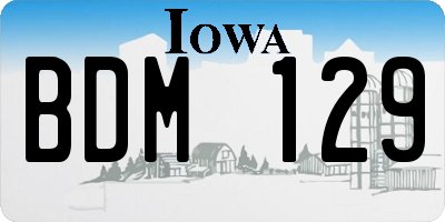 IA license plate BDM129