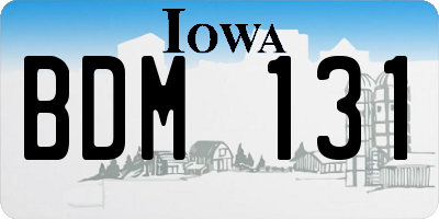 IA license plate BDM131
