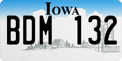 IA license plate BDM132