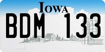 IA license plate BDM133