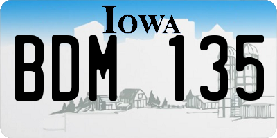 IA license plate BDM135