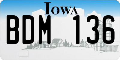 IA license plate BDM136
