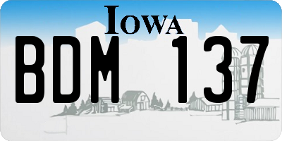 IA license plate BDM137