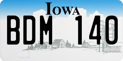 IA license plate BDM140