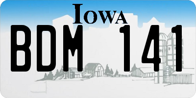 IA license plate BDM141