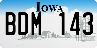 IA license plate BDM143