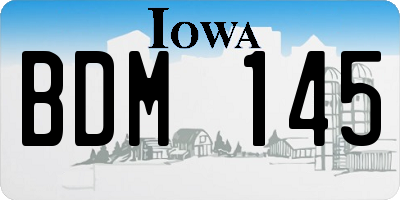 IA license plate BDM145