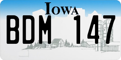 IA license plate BDM147