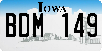 IA license plate BDM149