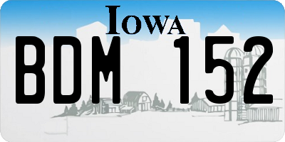 IA license plate BDM152
