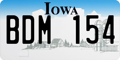 IA license plate BDM154