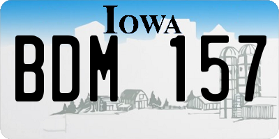 IA license plate BDM157