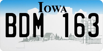IA license plate BDM163