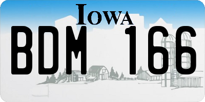 IA license plate BDM166