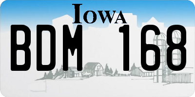 IA license plate BDM168