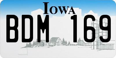 IA license plate BDM169