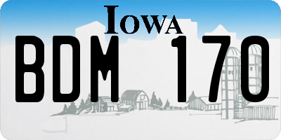 IA license plate BDM170