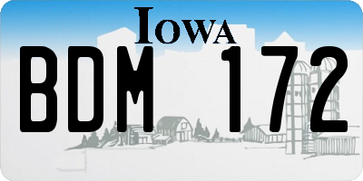 IA license plate BDM172