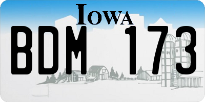 IA license plate BDM173