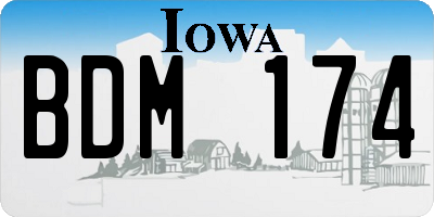 IA license plate BDM174