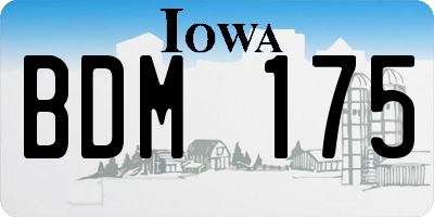 IA license plate BDM175