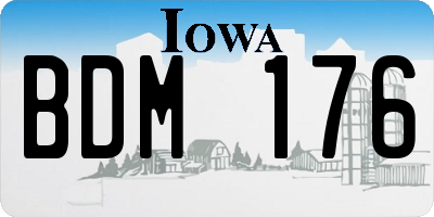 IA license plate BDM176
