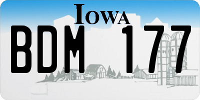 IA license plate BDM177