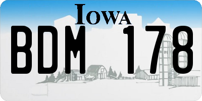 IA license plate BDM178
