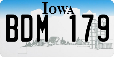 IA license plate BDM179