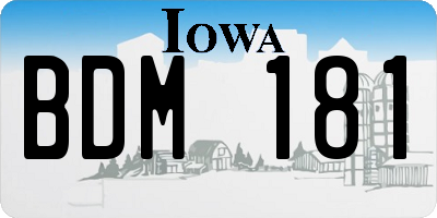 IA license plate BDM181