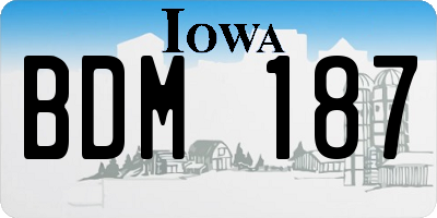 IA license plate BDM187