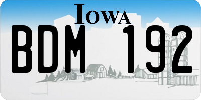 IA license plate BDM192