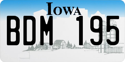 IA license plate BDM195