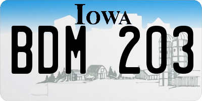 IA license plate BDM203