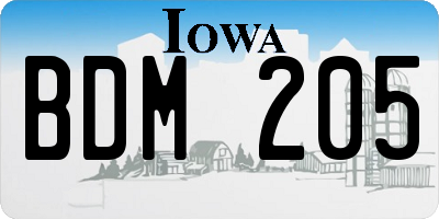 IA license plate BDM205
