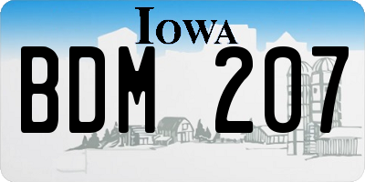 IA license plate BDM207
