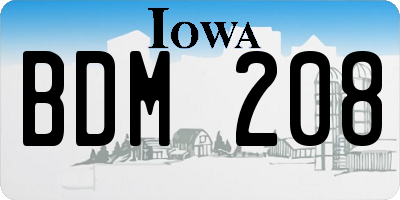 IA license plate BDM208