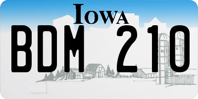 IA license plate BDM210