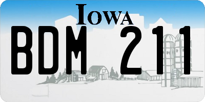 IA license plate BDM211
