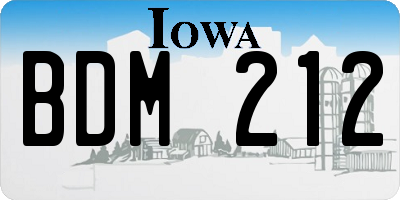 IA license plate BDM212