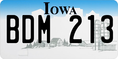 IA license plate BDM213