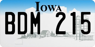 IA license plate BDM215