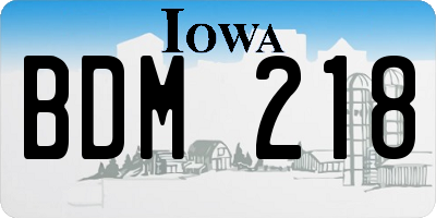 IA license plate BDM218