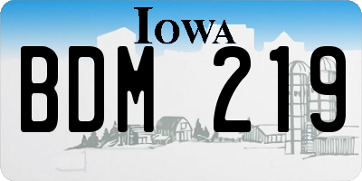 IA license plate BDM219