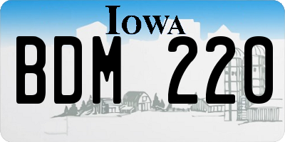 IA license plate BDM220