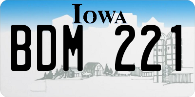 IA license plate BDM221