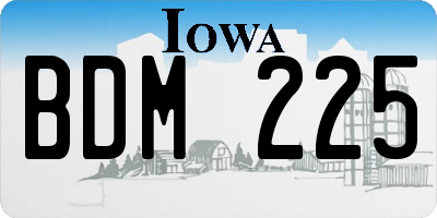 IA license plate BDM225