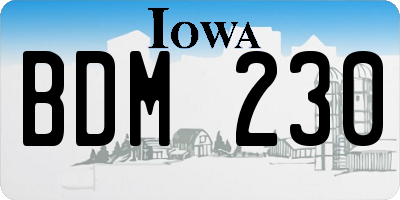 IA license plate BDM230