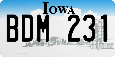 IA license plate BDM231