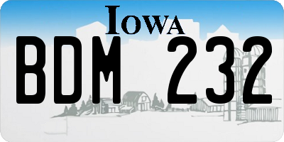 IA license plate BDM232